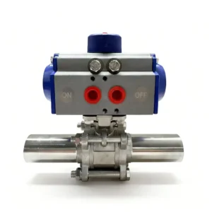 Pneumatic 3 pcs Extended Butt Weld Ball Valve