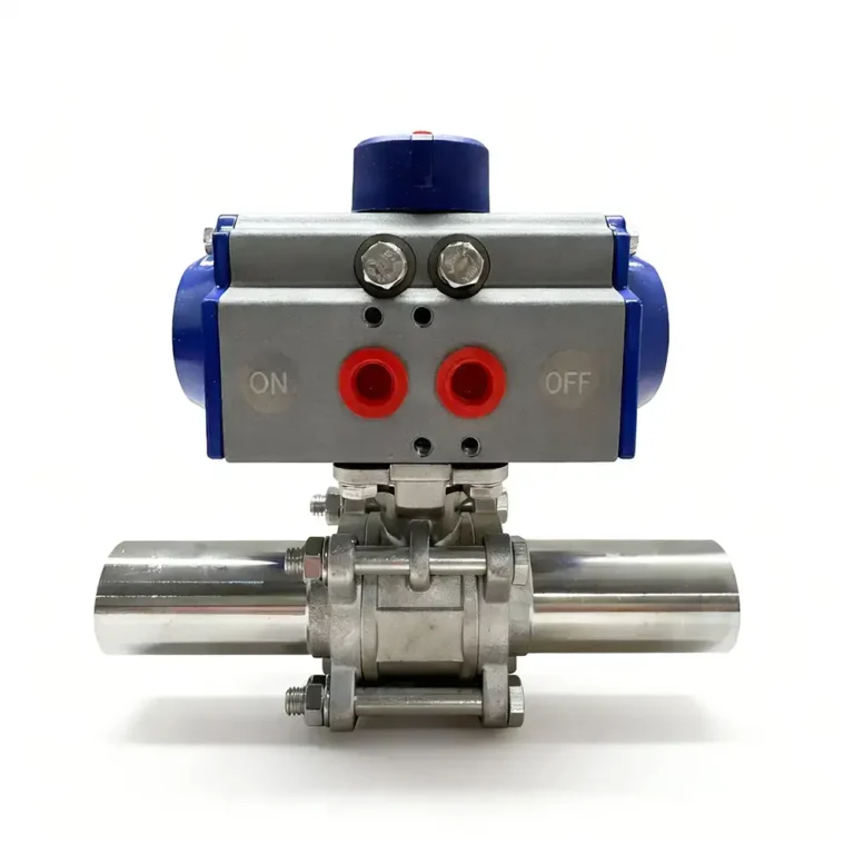 Pneumatic 3 pcs Extended Butt Weld Ball Valve