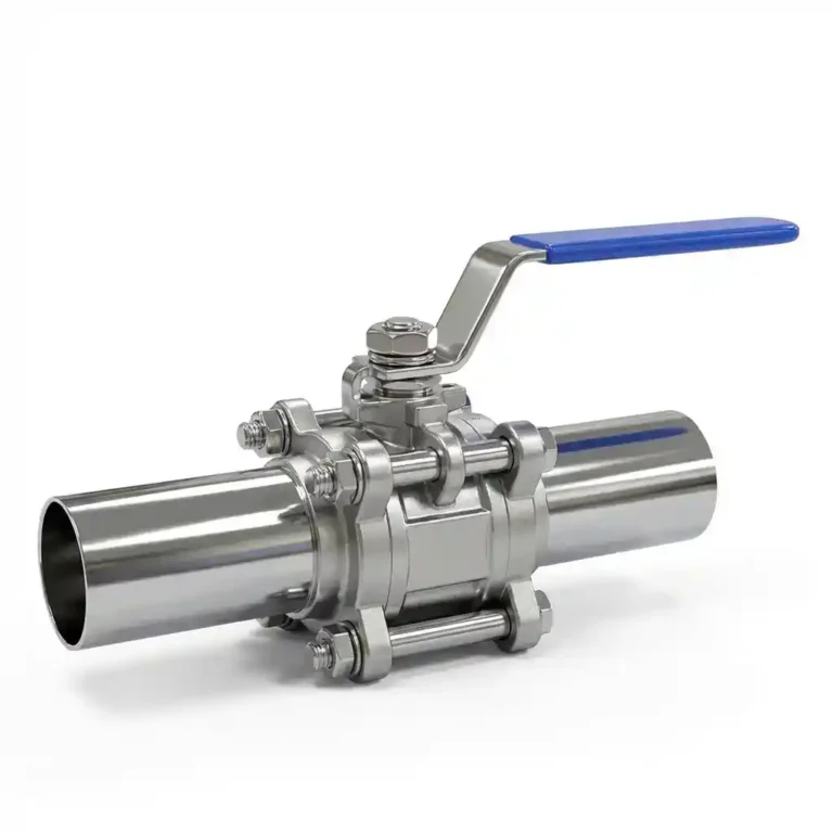 Manual 3 pcs Extended Butt Weld Ball Valve