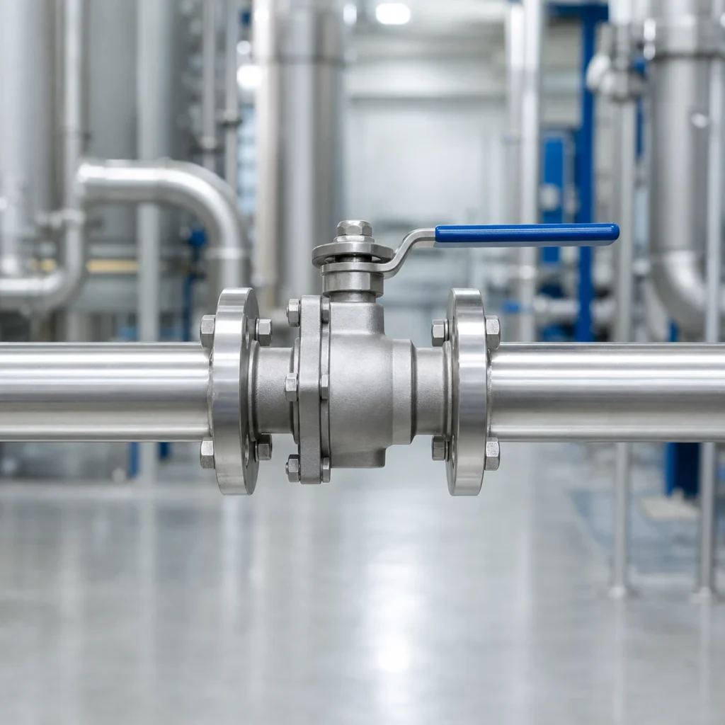 Stainless steel manual flanged ball valve with lever handle