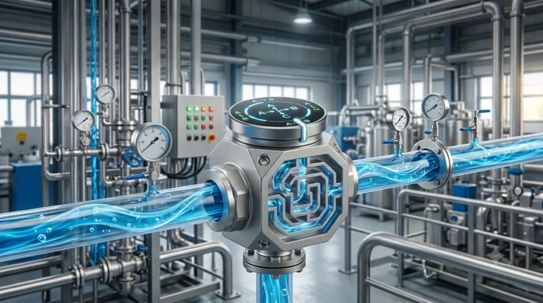 3-way ball valve flow path diagram in industrial piping system