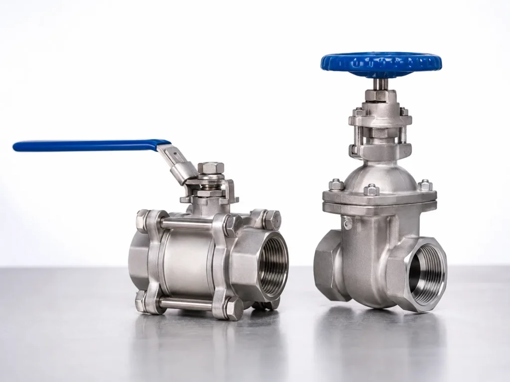 stainless steel ball valve and gate valve side by side comparison