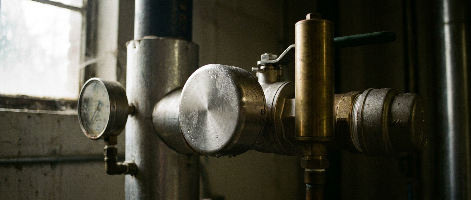 Slow-closing actuated ball valve and water-hammer arrestor on a building riser controlling water hammer in high-rise buildings
