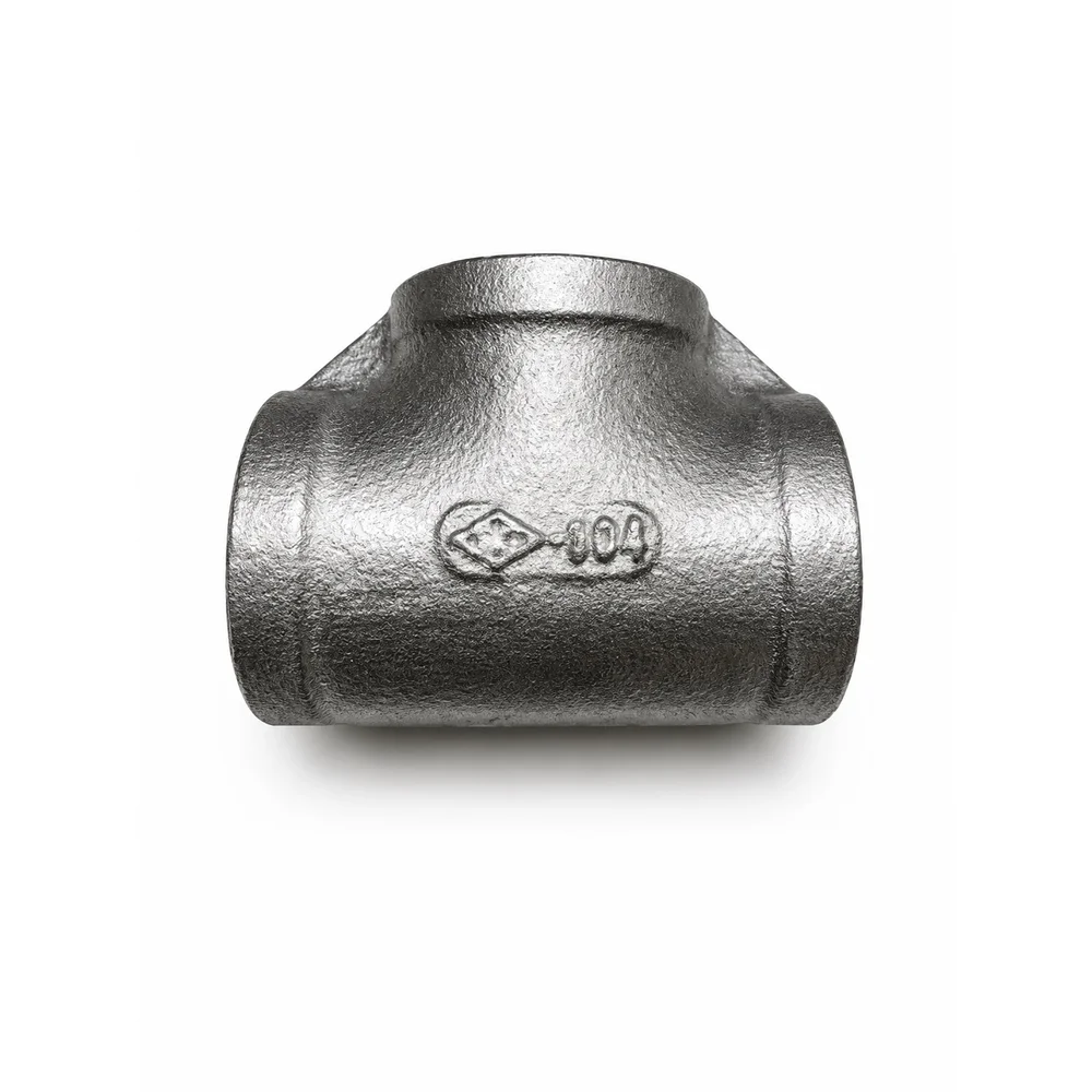 Stainless steel tee, threaded pipe fitting with PS female threads, equal tee