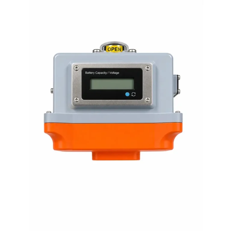 Battery backup electric actuator with LCD battery display
