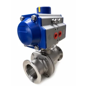 316 stainless steel pneumatic ball valve with NW50 ISO-KF clamp ends